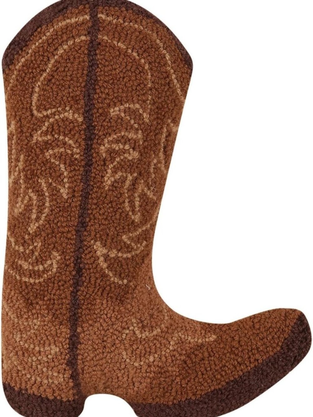 Rustic Cowboy Boot Throw Pillow 16x12 - Cozy Wool & Polyfill Accent Decor